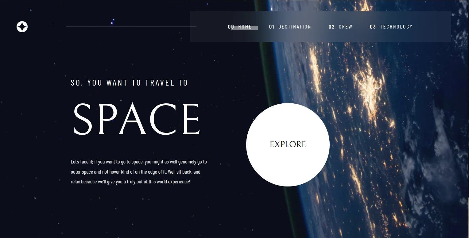 Escape Velocity space tourism application interface
